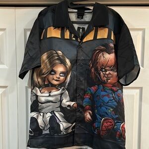 CHUCKY  Horror Graphic Button-Up Shirt